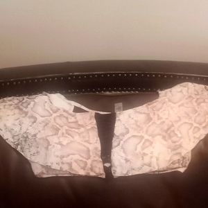 Bikini Cute light biege & white snakeskin print size L/M